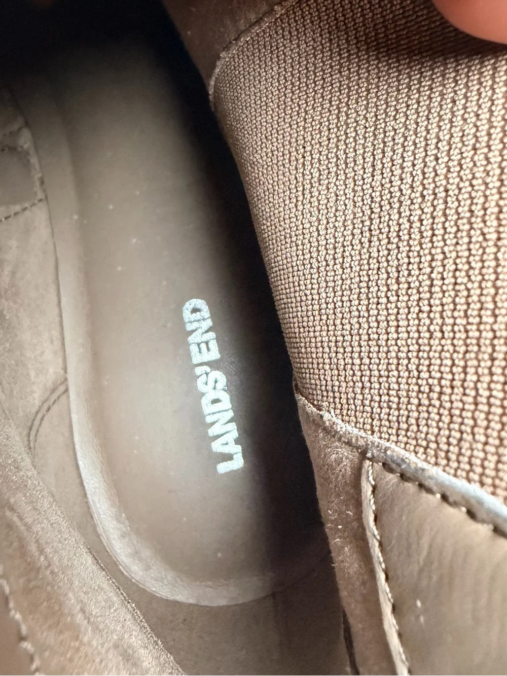 Lands' End Taupe Suede Side-Zip Chukka Boots
